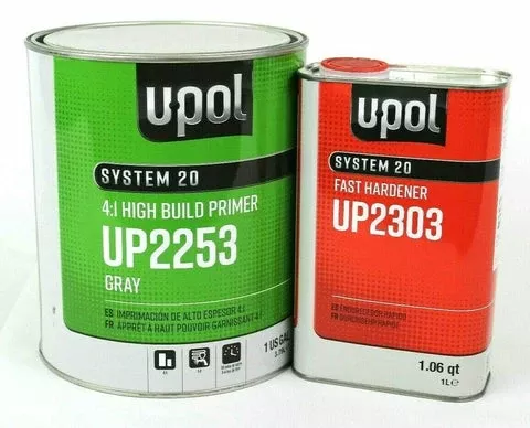 (1) U-Pol 2253 Urthane Primer Filler 1 Gal & (1) U-Pol 2303 Fast Hardener 1L Kit