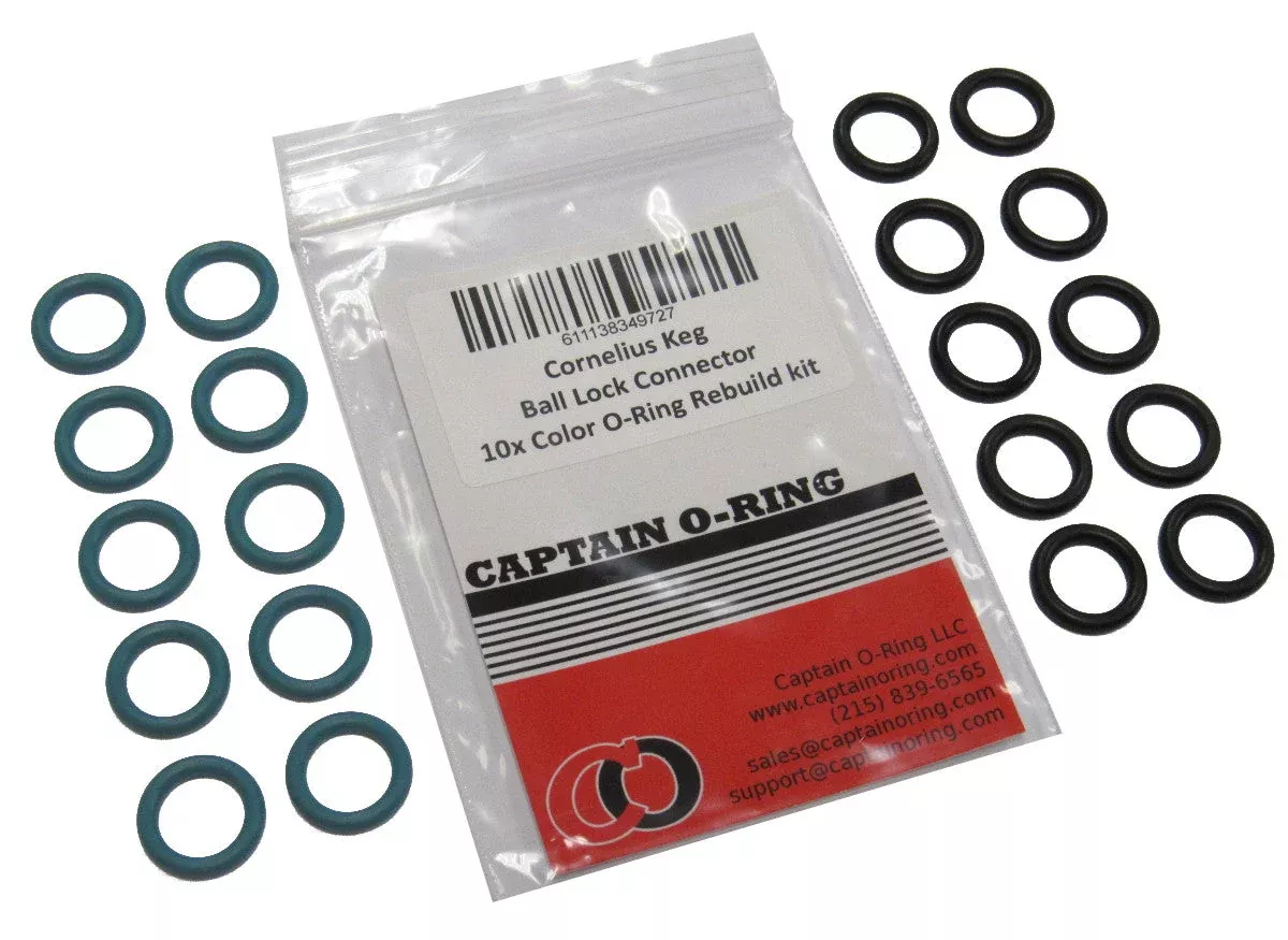 (10 sets) COLOR O-Ring Set for Cornelius Keg Ball Lock Connectors