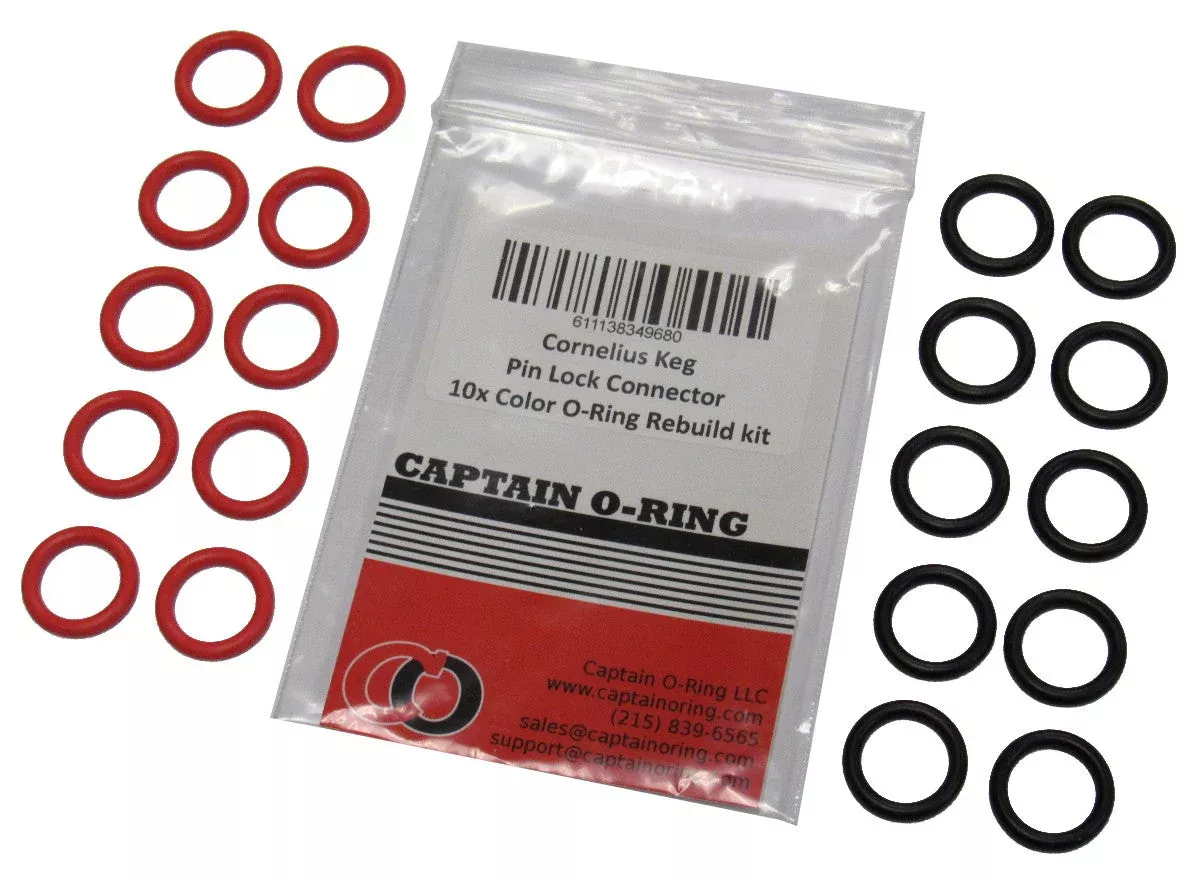 (10 sets) COLOR O-Ring Set for Cornelius Keg Pin Lock Connectors