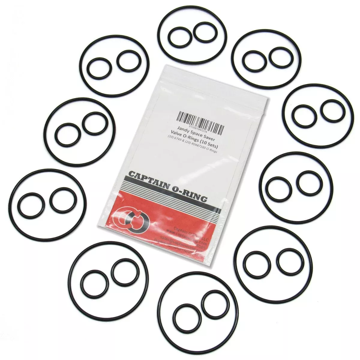 (10 Sets) Valve Cover & Stem O-Rings for Jandy Space Saver Valves (1.5 to 2”) (Part Numbers 6749 and R0487100)