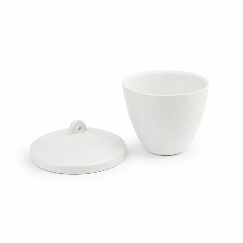 100mL Tall Form Porcelain Crucibles with Lids – Pack of 6