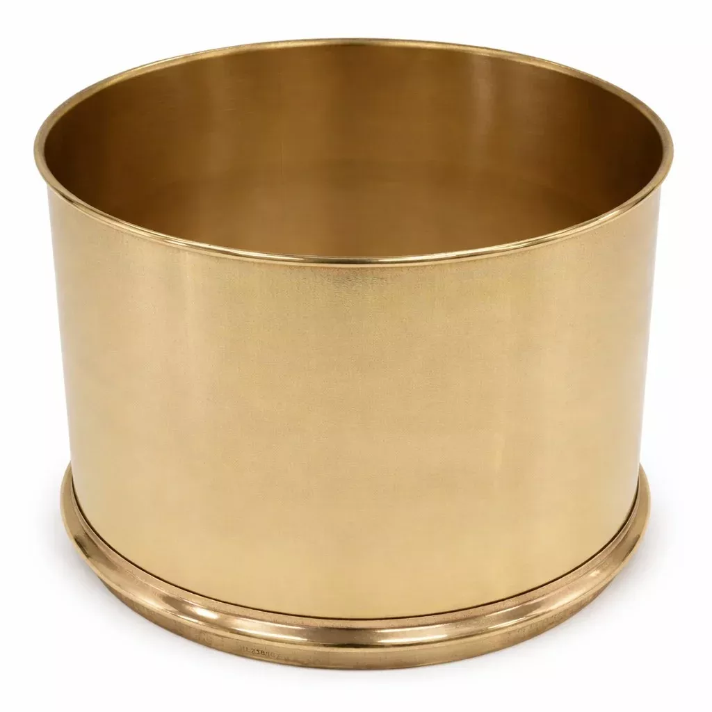 12″ x 6″ Wet Wash Sieve, #200, Brass w/ Stainless Mesh
