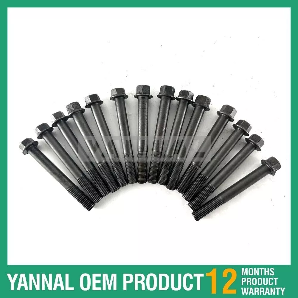 14 PCS Cylinder Head Bolt For Kubota D1503 19013-03450 Diesel Engine Parts