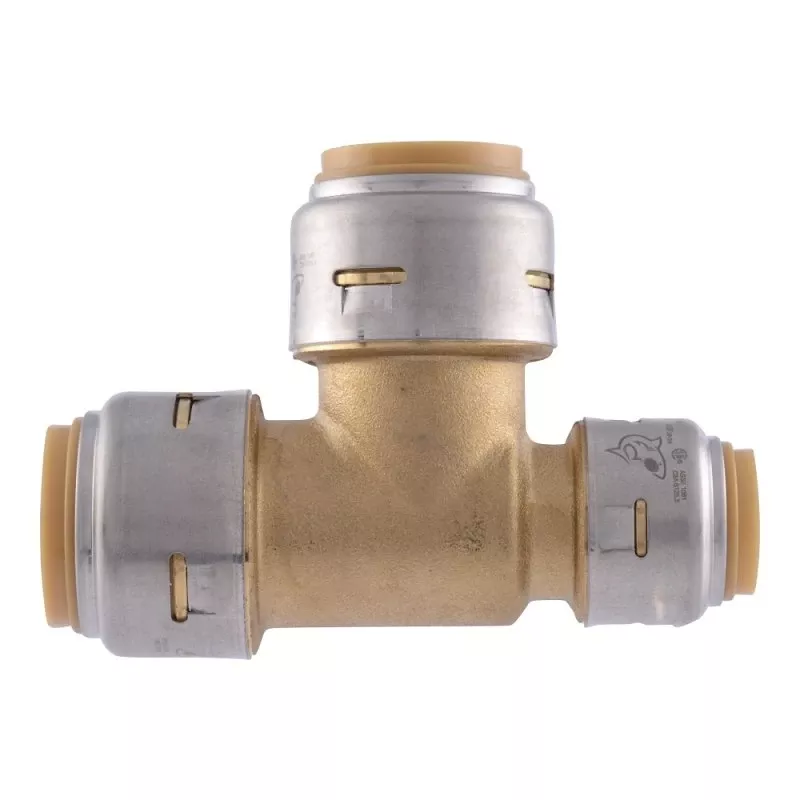 3/4 In. X 1/2 In. X 3/4 In. Push-to-connect Brass Reducing Tee Fitting