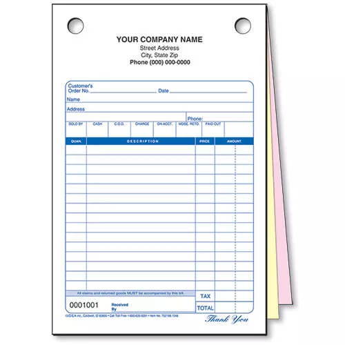 3-Part General Sales Slip – Version 1 – Pack 250