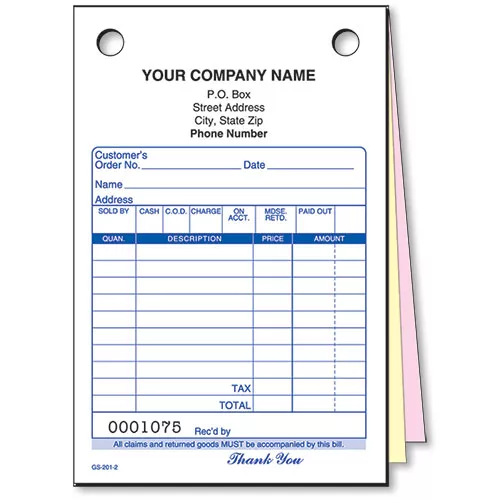 3-Part General Sales Slip – Version 2 – Pack 250