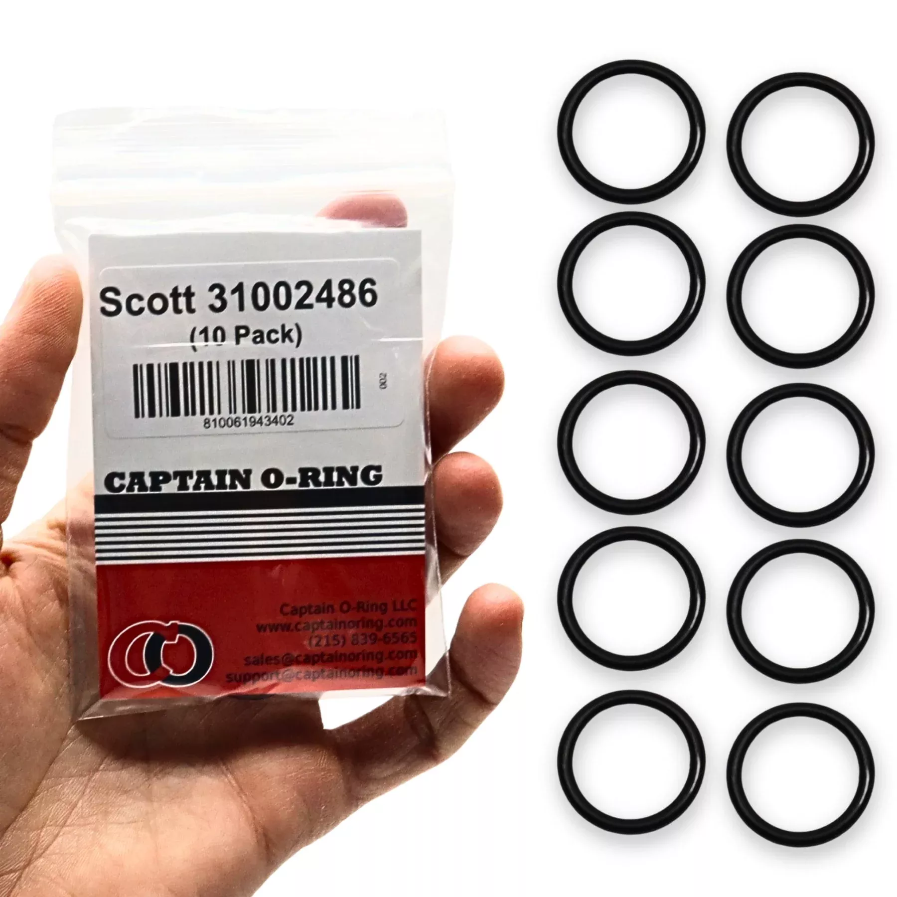 31002486 Preformed Packing O-Rings for 3M Scott SCBA (10 Pack)