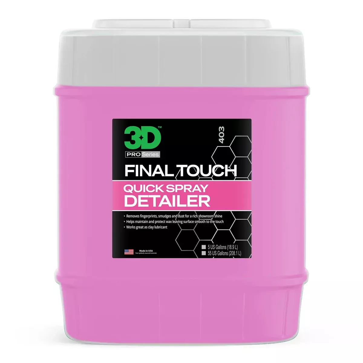 3D Final Touch Quick Spray Detailer – 5 gal