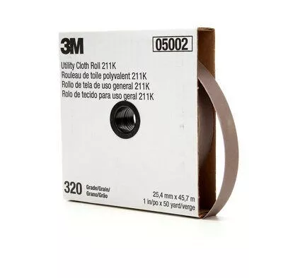 3M 1" x 50 Yard 320+Grit Utility Cloth Roll 211K (05002)