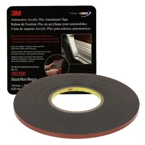3M™ 6386 1/4 IN BLACK ATTACHMENT TAPE