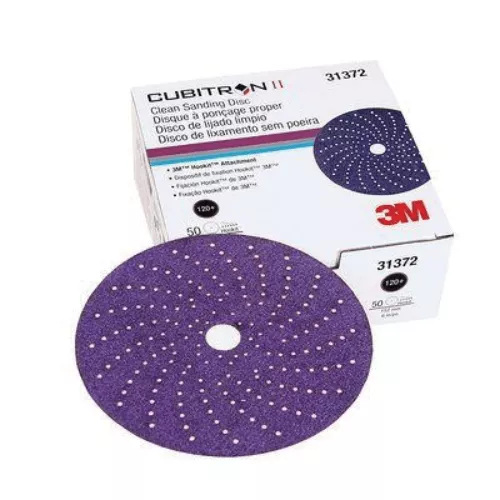 3M CUBITRON II 120+ GRIT 6″ PURPLE SANDING DISC #31372, BOX OF 50