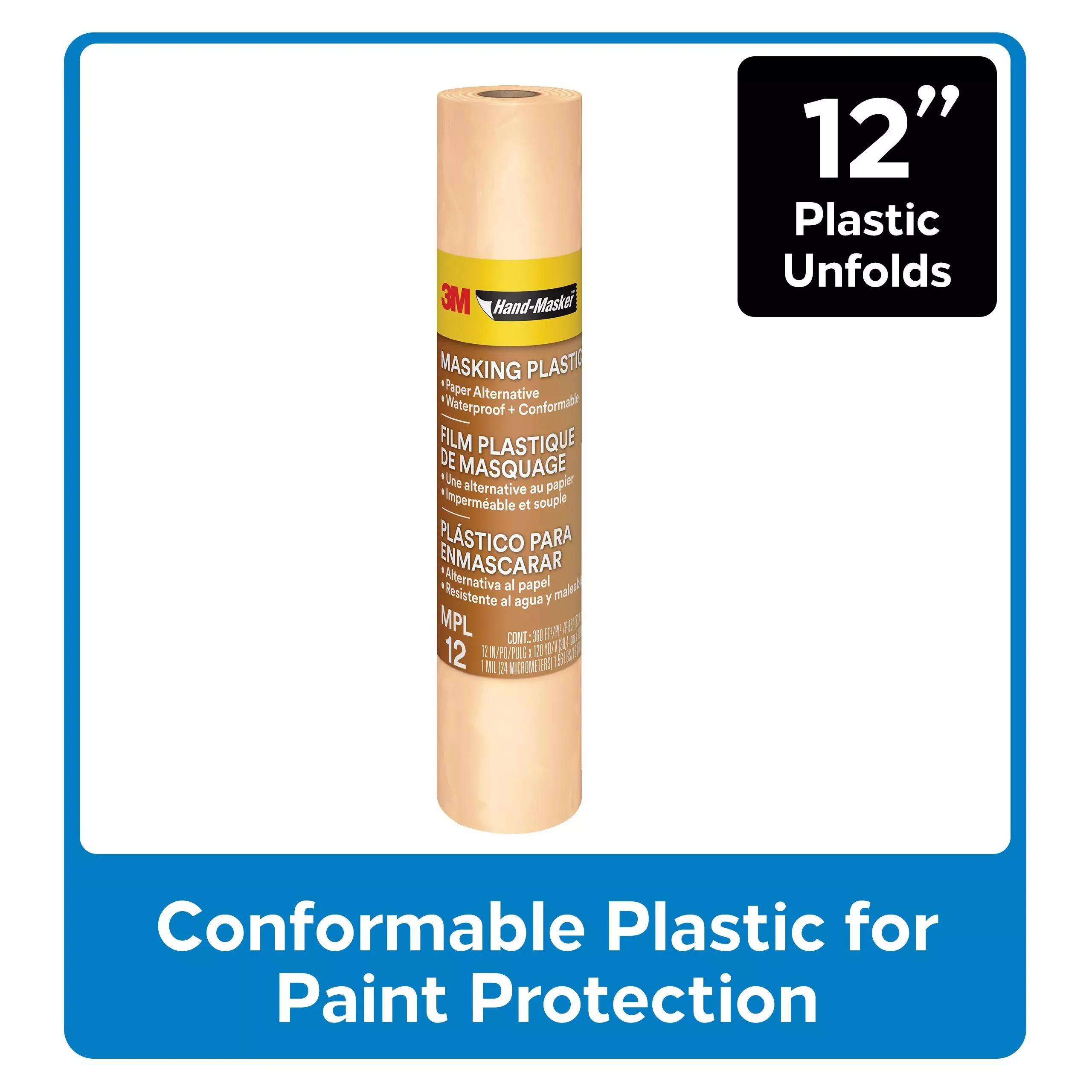3M Hand-Masker MPL12~Masking Plastic MPL12 (12 Inch x 120 Yards)