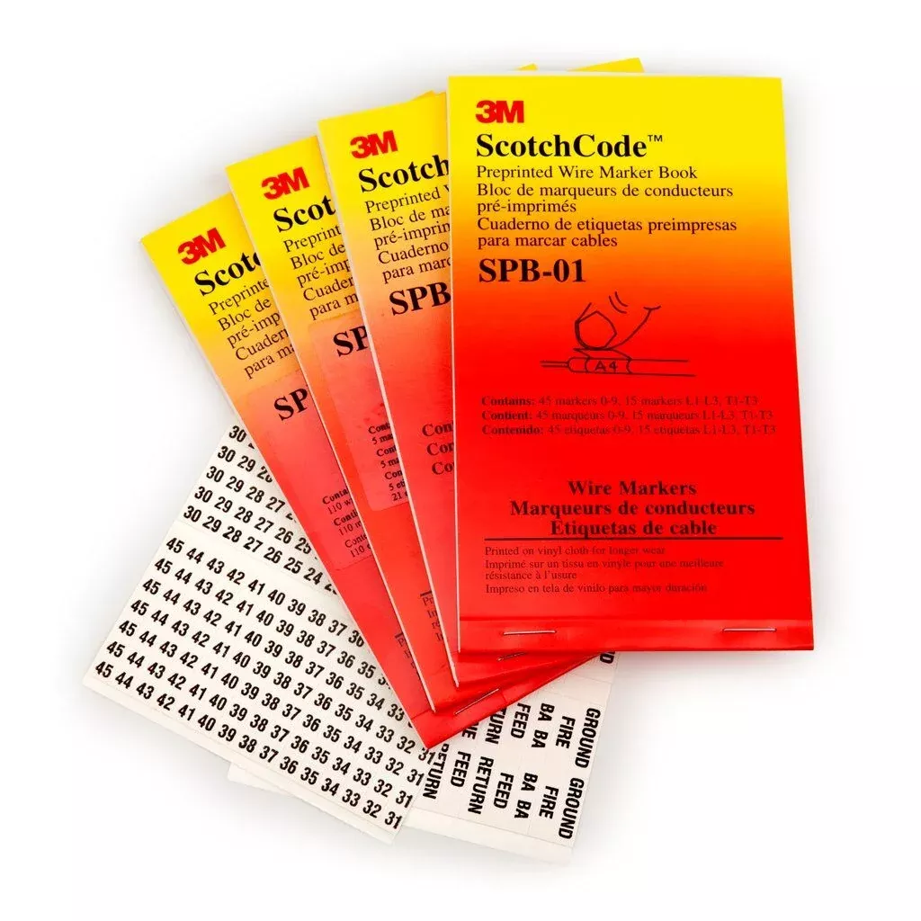3M ScotchCode SPB-01~Pre-Printed Wire Marker Book SPB-01 numbers 0 – 9
