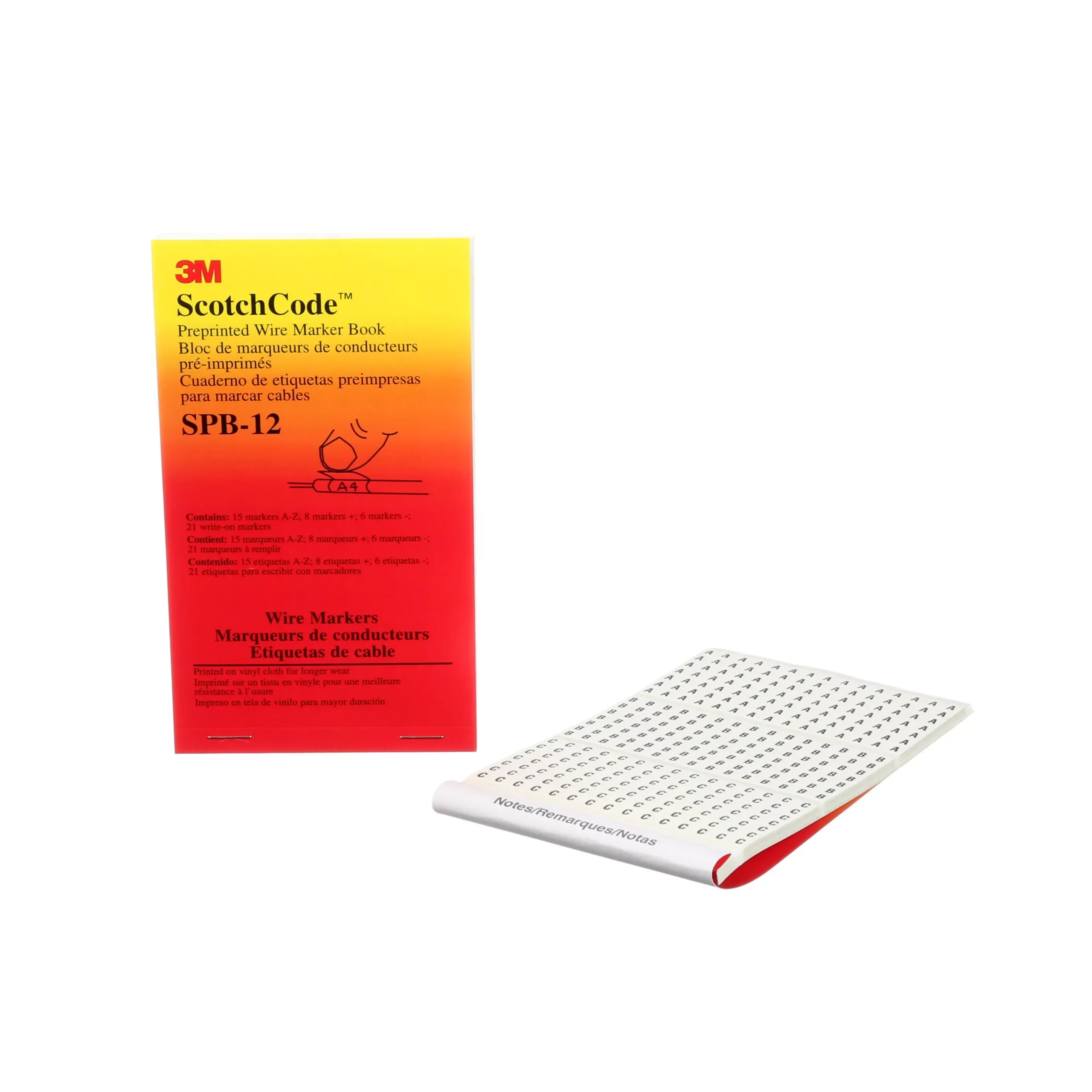 3M ScotchCode SPB-12~Pre-Printed Wire Marker Book SPB-12 Letters a – z