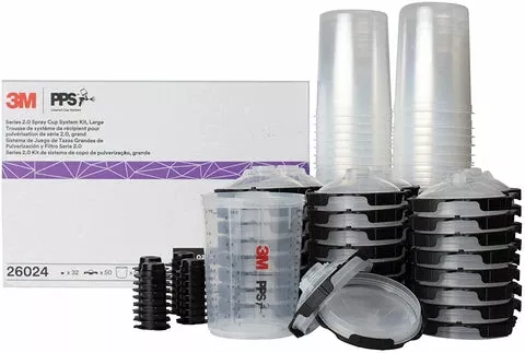 3M Spray Gun Cup, Lids/Liners, 1 Paint Cup, 50 Lids And Liners, 32 Sealing Plugs