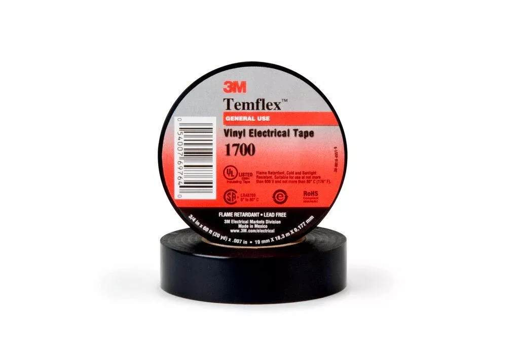3M TemFlex 1700-1X66~Vinyl Electrical Tape 1700 (1 Inch x 66 ft)