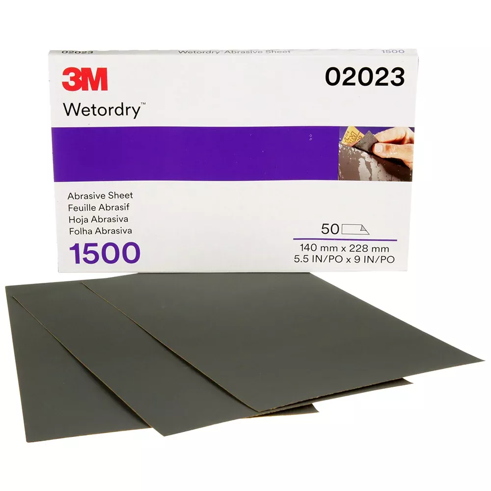 3M Wetordry Sandpaper 02023 – 5.5 in x 9 in – 1500 Grit (50 Sheets)