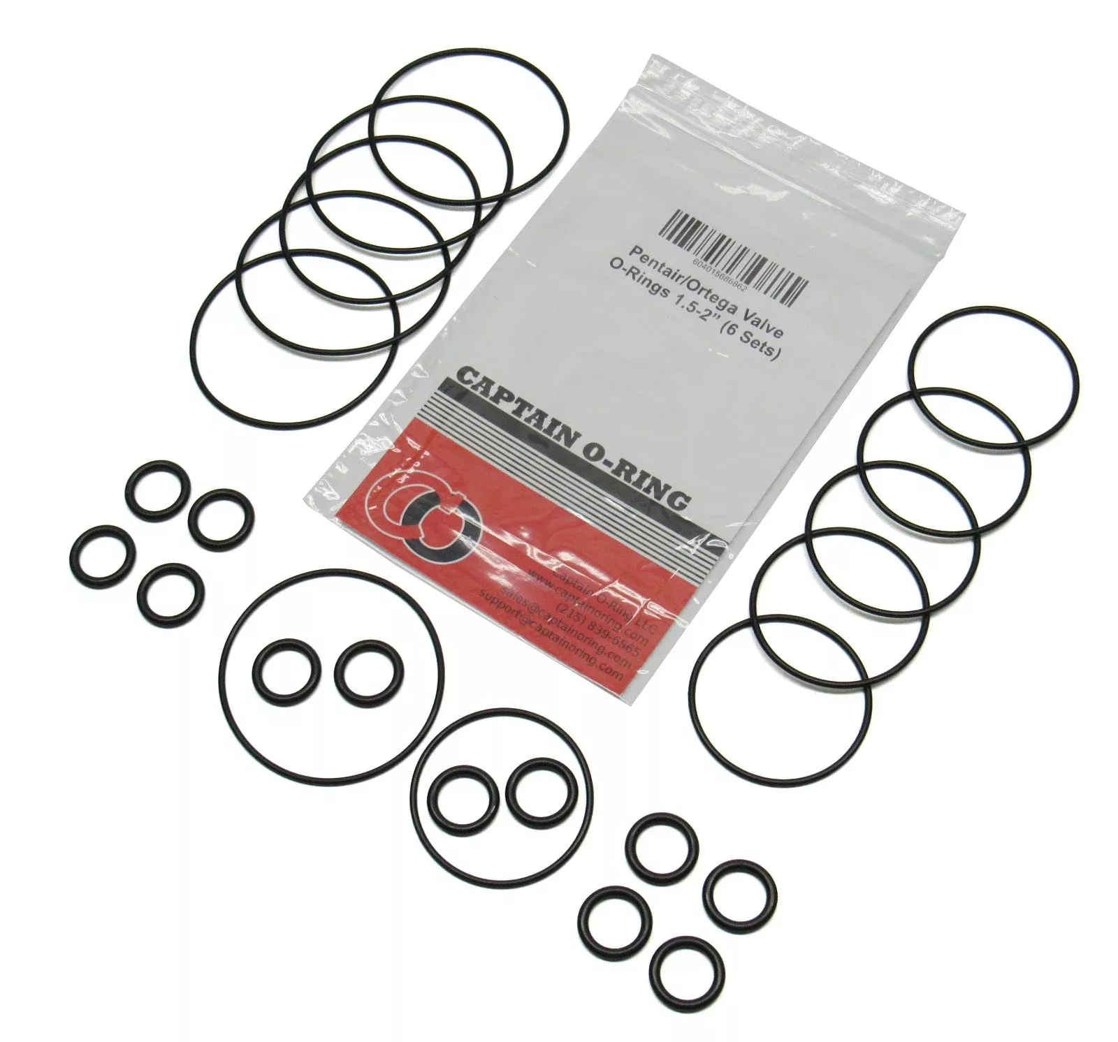 (6 Sets) Valve Cover & Shaft O-Rings for Pentair/Ortega 1.5-2” Pool Valves (Part Numbers O-39/072555, O-319/072553, O-320/072554)