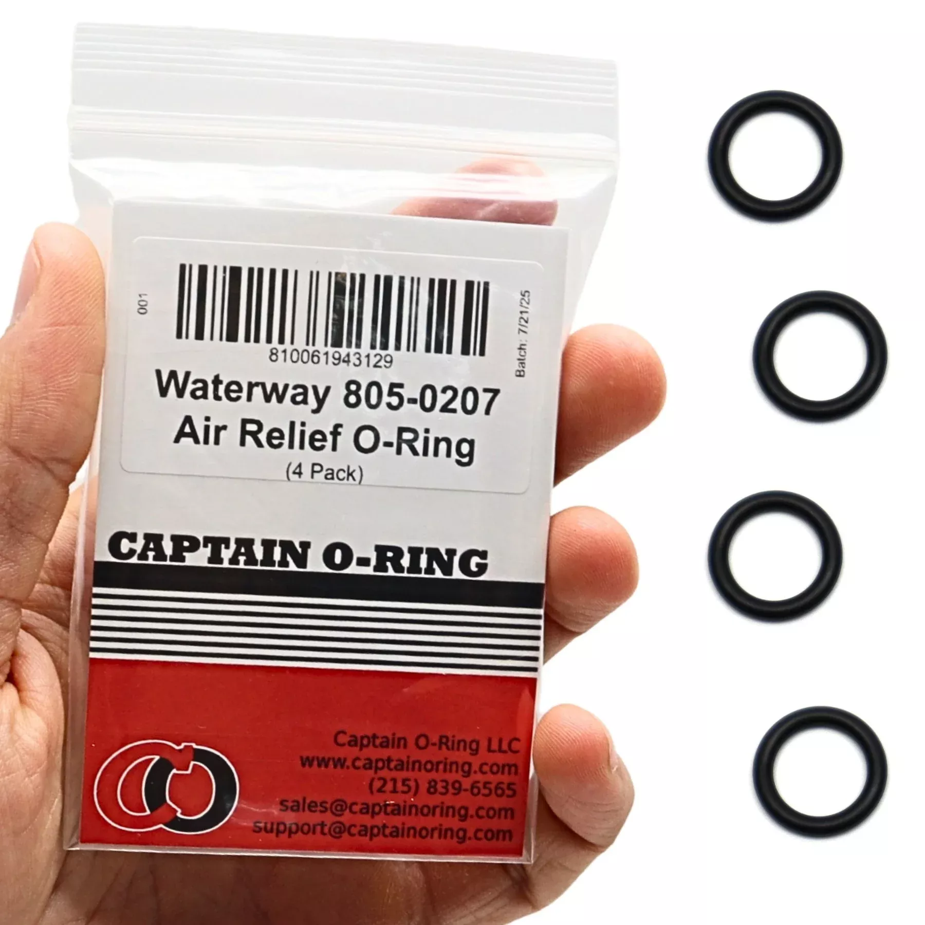 805-0207 Air Relief O-Ring for Waterway Clearwater ProClean Filter (4 Pack)