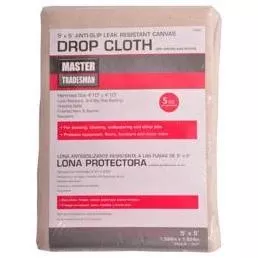 85355 5' X 5' Poly Backed Canvas Dropcloth - Durable Protection