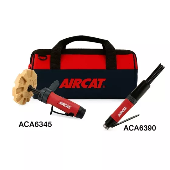 AIRCAT Air Sanding Kit – Compact Needle Scaler and 0.6 HP Adhesive Removal Tool in Bag – MAC-003