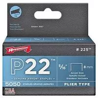 Arrow P22 Series 225 Staple, 7/16 in W Crown, 5/16 in L Leg