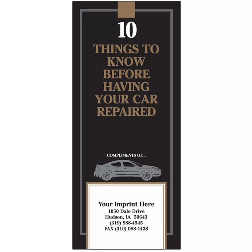 Auto Repair Brochures – “10 Things” Black & Gold