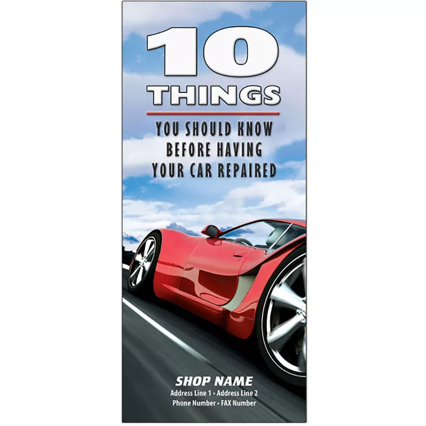 Auto Repair Brochures – “10 Things” Red Racer