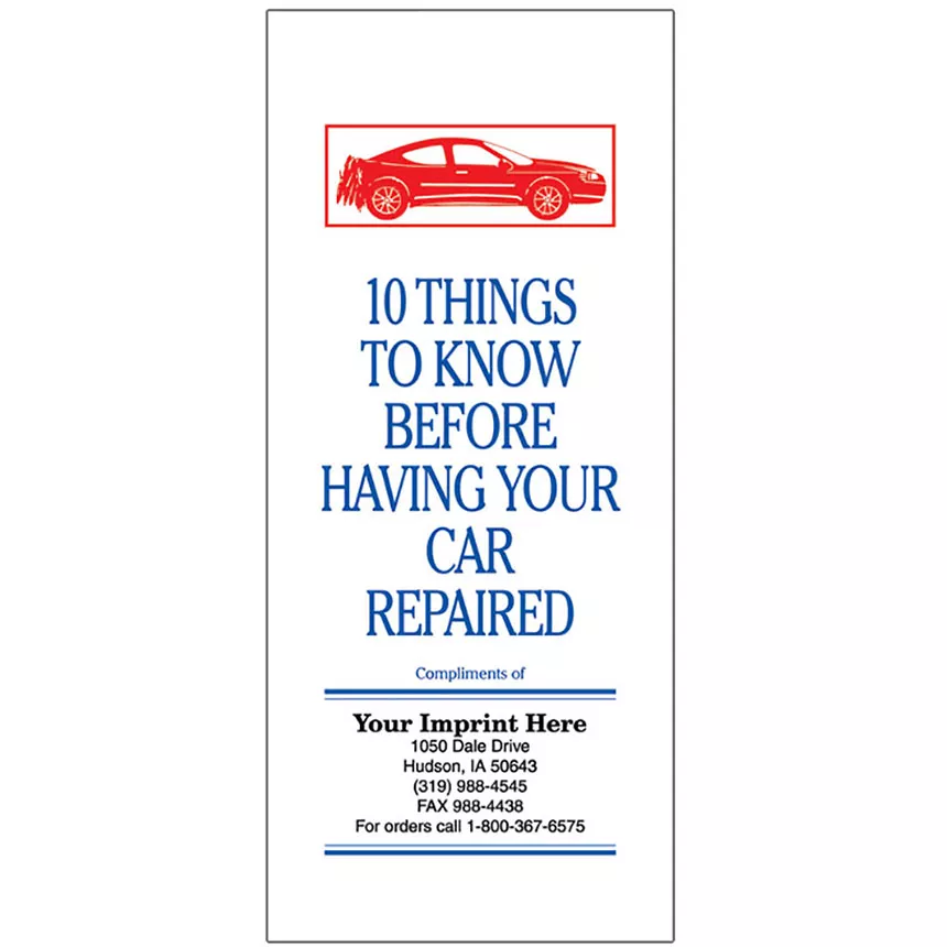 Auto Repair Brochures – “10 Things To Know” (red, white, blue)