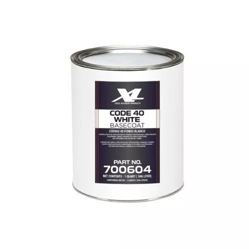 CODE 40 WHITE GM 8554 BASECOAT PAINT, QUART, EXCEL 700601