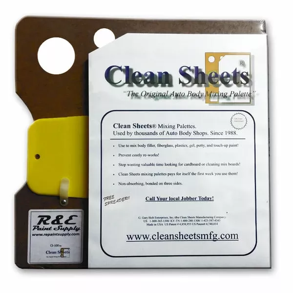 CS 100, Clean Sheets, Auto Body, Mixing Board Tear-Off Quick-Mixing Sheets
