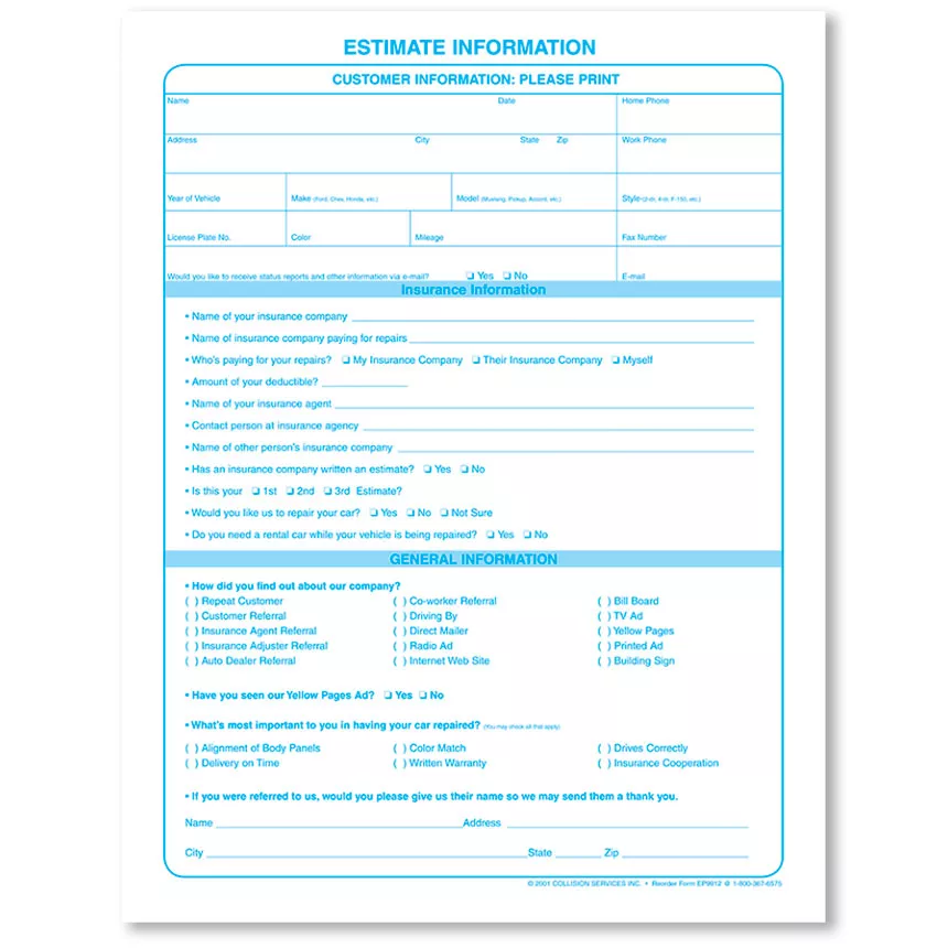 Customer Information Sheets – Vertical (Expanded)