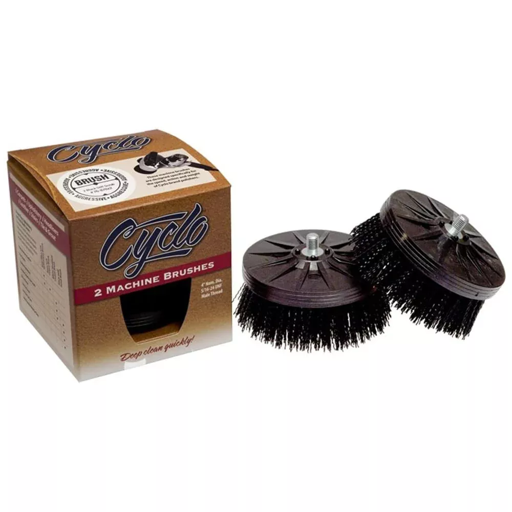 Cyclo Stiff Scrub Brush – 4 inch – Black (2-Pack)