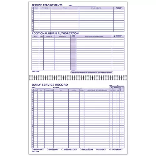 Daily Service Record Book
