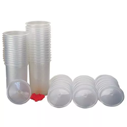 DEVILBISS DEKUPS DPV-09-000 9 OZ DISPOSABLE CUP AND LID KIT, 50 PC