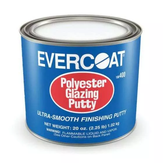 EVERCOAT 100400 POLYESTER GLAZING PUTTY, 20 OZ CAN, WHITE