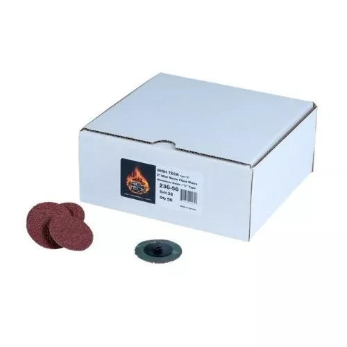 HIGH TECK 2" 36 GRIT QUICK CHANGE SANDING DISCS, 50 PCS