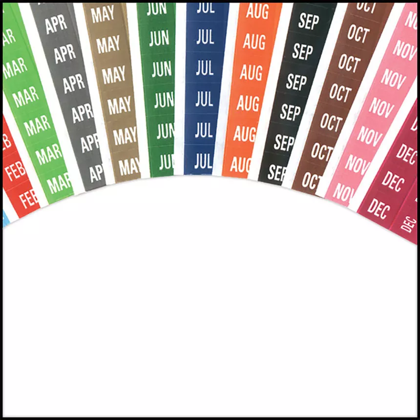 Horizontal/Vertical Repair Order Jacket Labels – Month Assortment (Jan.-Dec.)