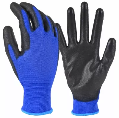 Men's Large Blue Polyurethane-coated Work Gloves For Superior Hand Protection