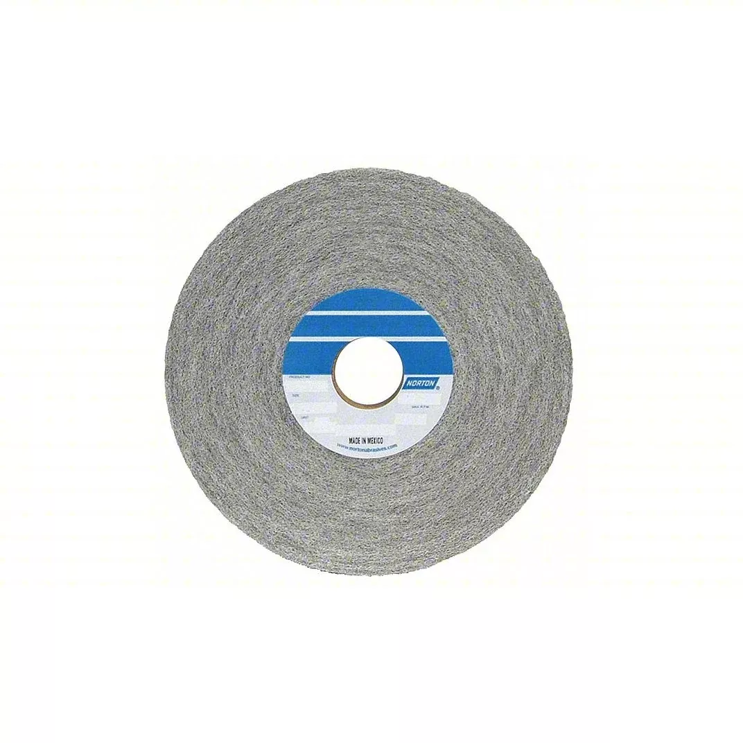 NORTON Convolute Wheel: 6 in Dia x 1 in W, 1 in Arbor, Aluminum Oxide, Fine, Medium (6), 3 PK