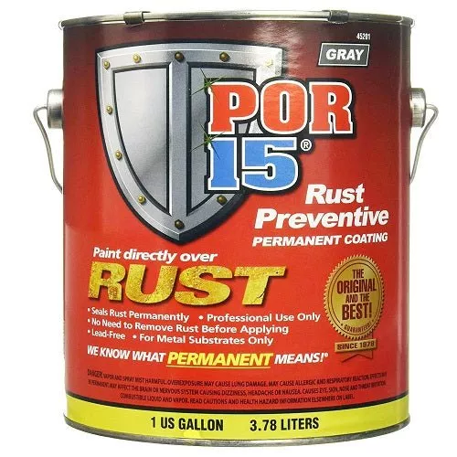 POR-15 45201 GRAY RUST PREVENTIVE COATING, 1 GALLON