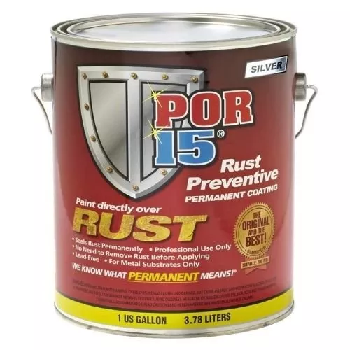 POR-15 45301 SILVER RUST PREVENTIVE COATING, 1 GALLON