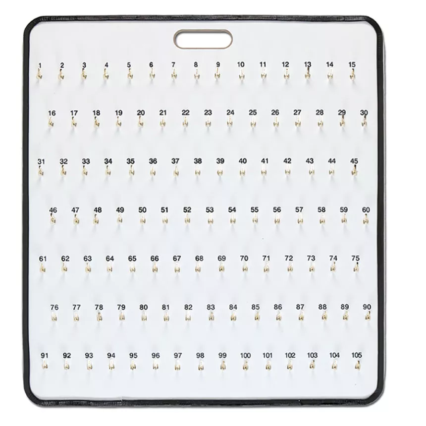 Portable Key Storage Board with Spring Hooks - 105 Keys