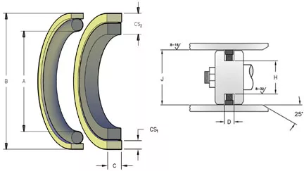 PS1900 NON-STANDARD PISTON SEAL ASSEMBLIES