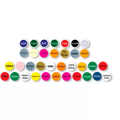 Round Automotive Repair Folder Labels