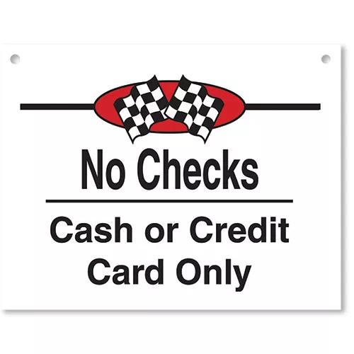 Sign ABS Plastic Checkered Flag – No Checks