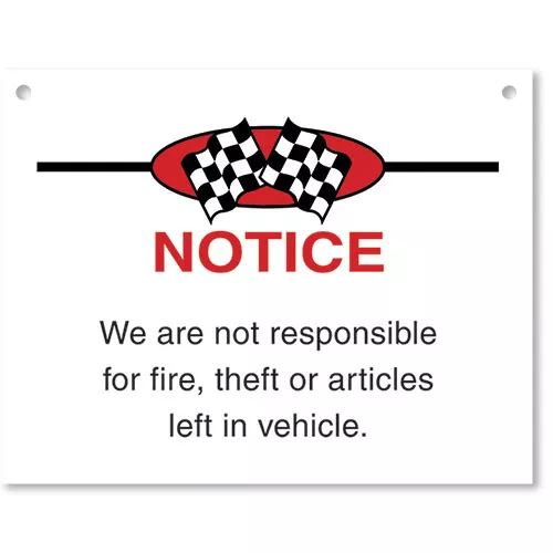 Sign ABS Plastic Checkered Flag – Notice