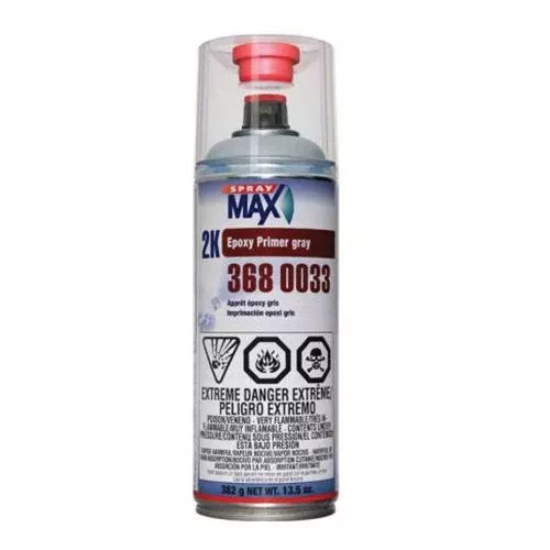 SprayMax 3680033 Universal 2K Epoxy Primer Filler, Matte Gray