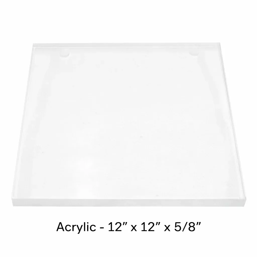 Strike-Off Plate, 12″ x 12″ x 5/8″ Clear