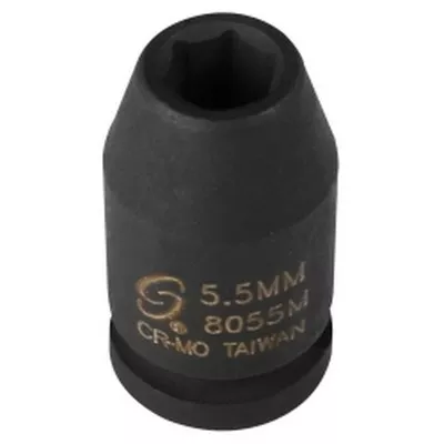 Sunex 1/4" Drive 6-Point Standard Impact Socket, 5.5mm (8055M)